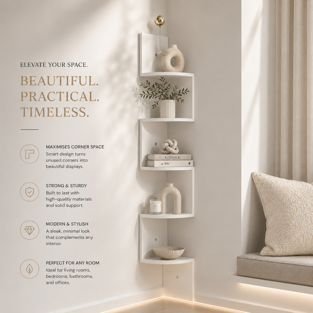 DEVULE™ CornerFlow Floating Shelf
