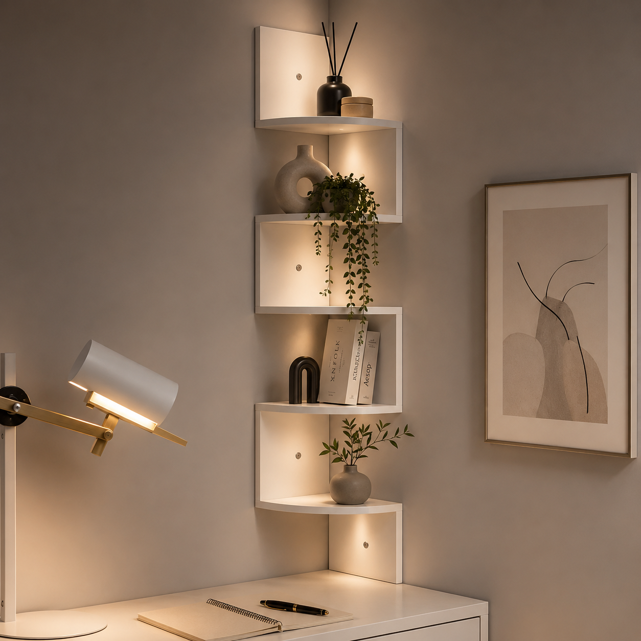 DEVULE™ CornerFlow Floating Shelf